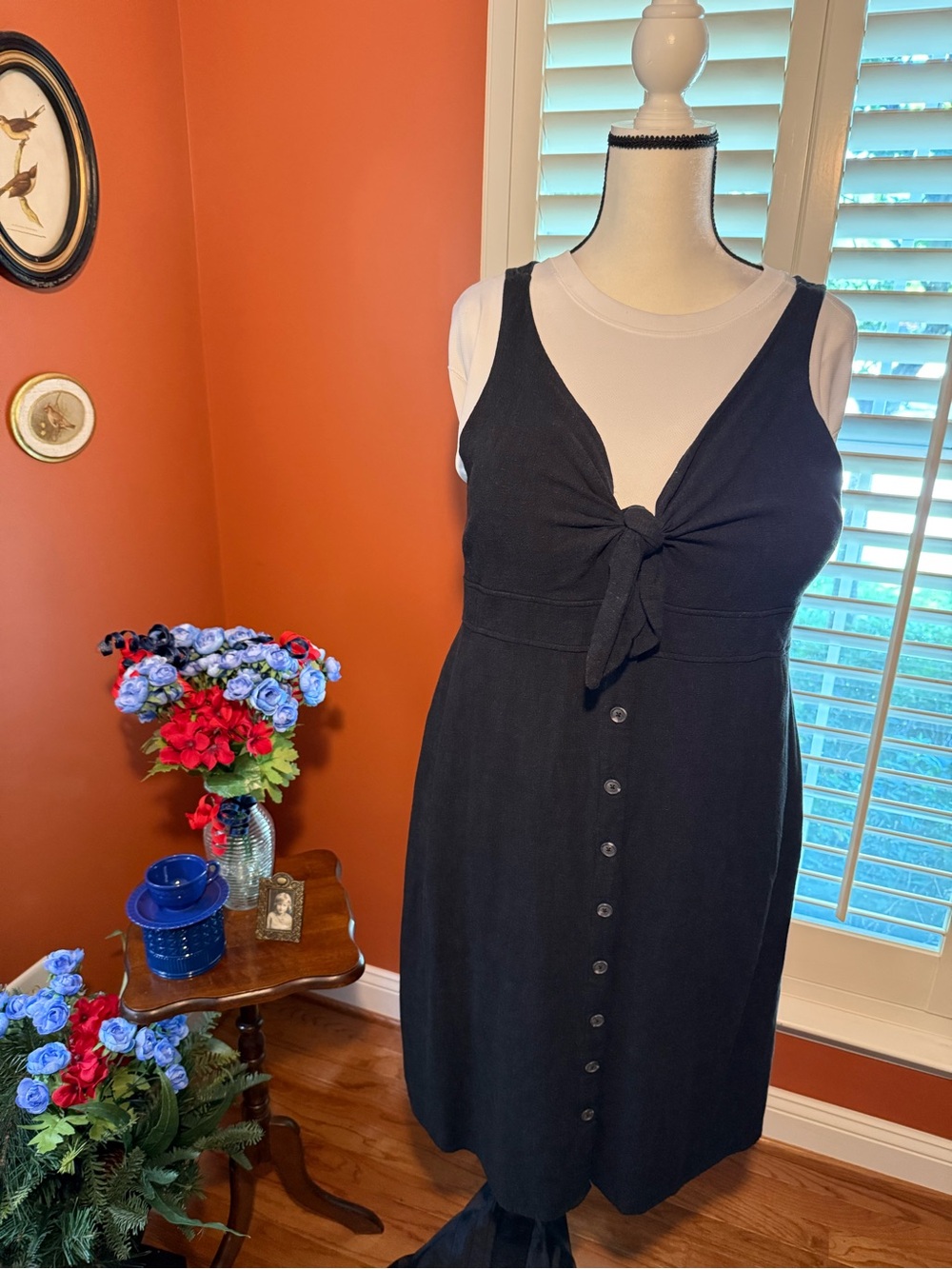 Universal Thread Black Tie-Front Sundress